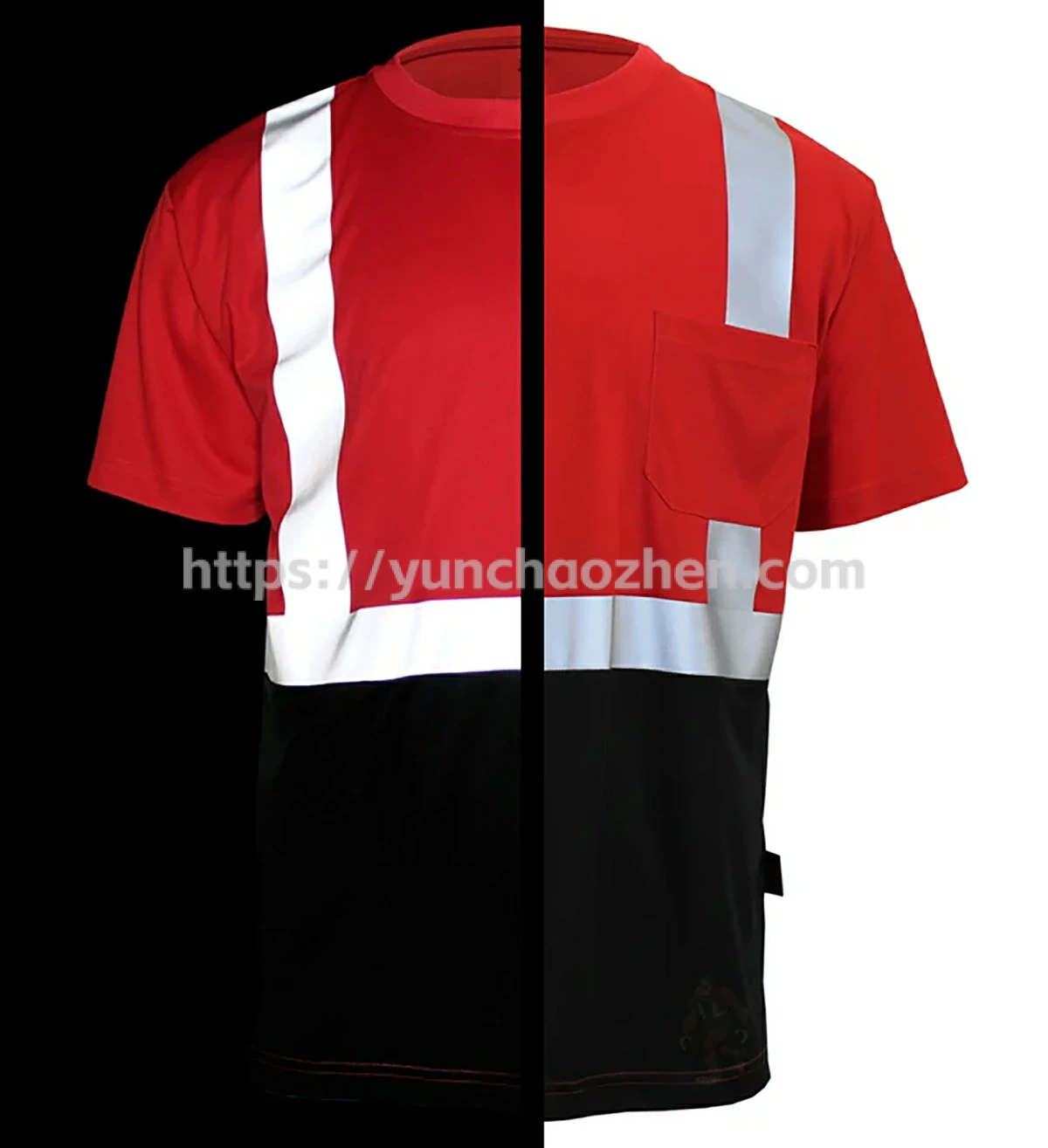Enhanced Visibility Short Sleeve Black Bottom Safety T-Shirt7