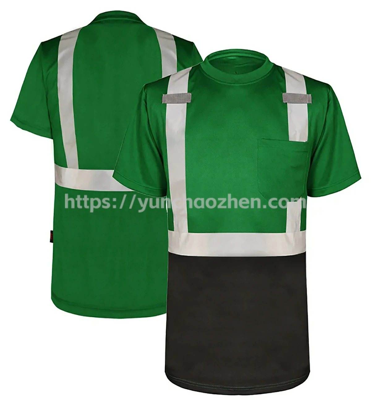 Enhanced Visibility Short Sleeve Black Bottom Safety T-Shirt4