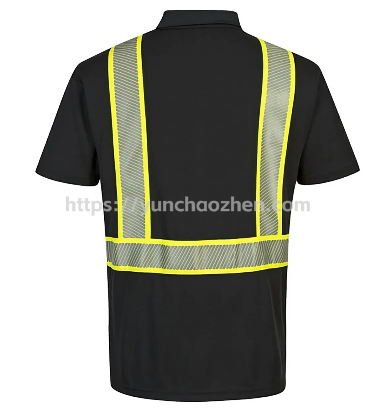 Enhanced Visibility Contrast yellow backing Polo Shirt3