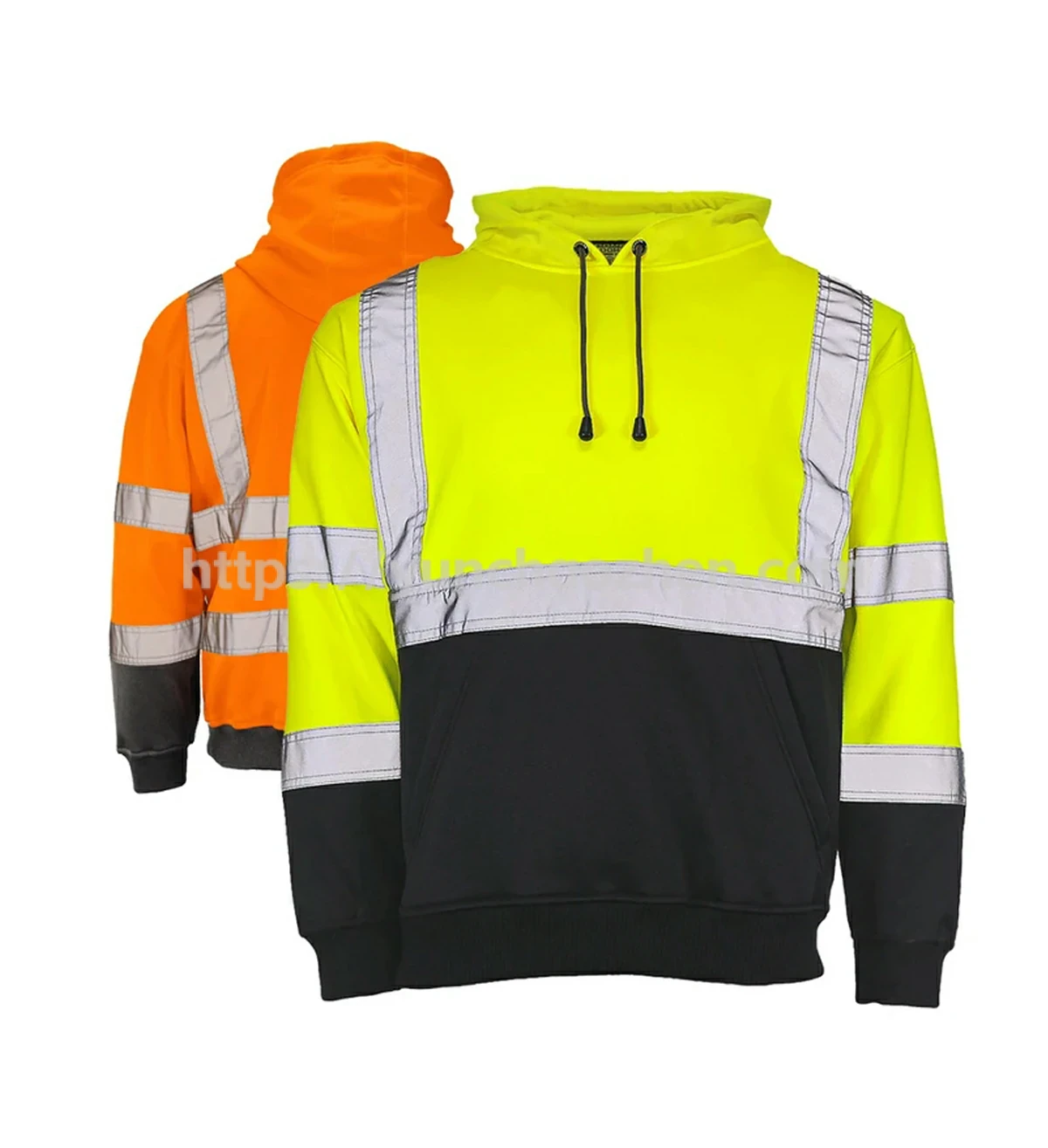 HiVis Class 3 Viz-Tuff Fleece Black Bottom Pullover Hoodie
