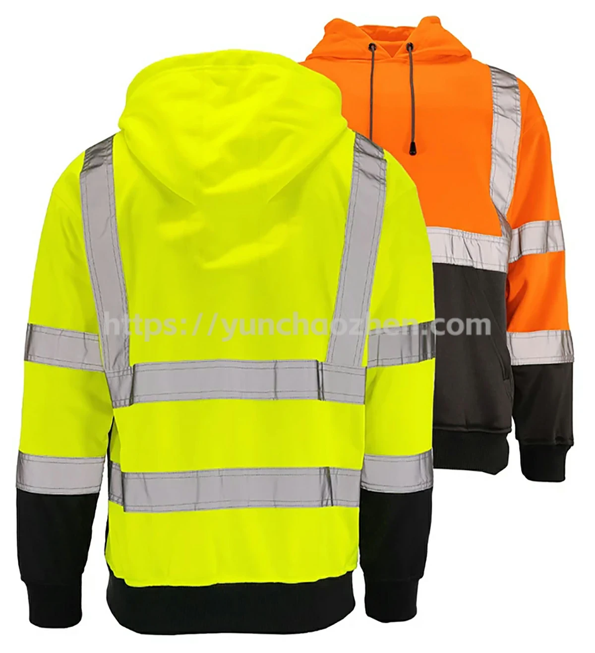 HiVis Class 3 Viz-Tuff Fleece Black Bottom Pullover Hoodie2